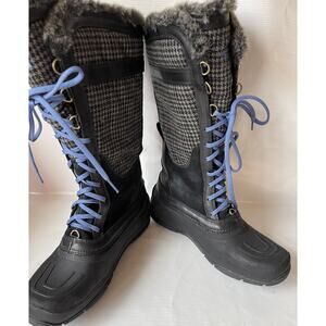 The North Face Shellista Tall Lace Black Gray Snow Boots Women Sz 8.5